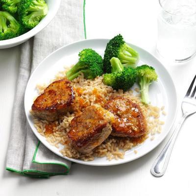 Aprikosen-Schweinefleisch-Medaillen