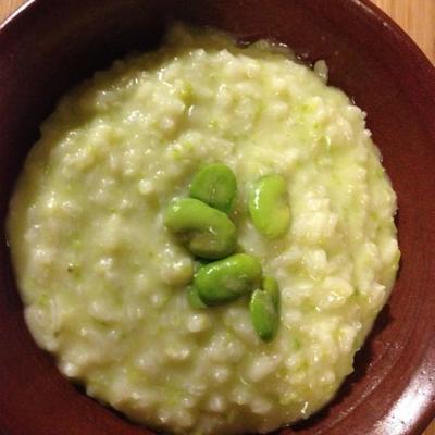 grünes Risotto mit Bohnen