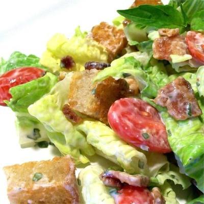 b.l.t. Salat mit Basilikum-Mayo-Dressing