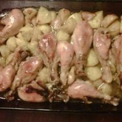 Knoblauchhähnchen mit Kartoffeln