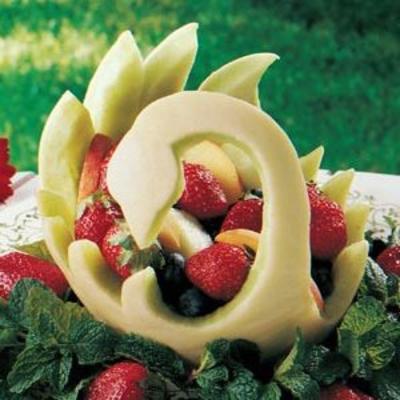 Melone Swan Obstschale