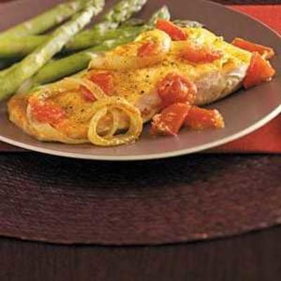 Curry gegrillter Lachs