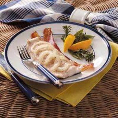 Gegrillter Speck und Honig Zander