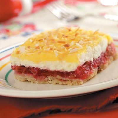 cremige Rhabarberquadrate