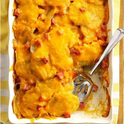 niemals überbackene Kartoffeln und Schinken
