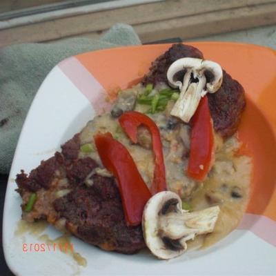 Cheeseburger-Hackbraten mit Pilzsauce