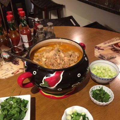 Langsamkocher Huhn Thai Ramen Nudeln