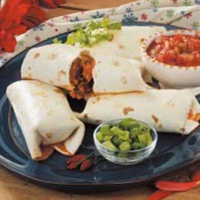 Gebackenes Schweinefleisch Chimichangas