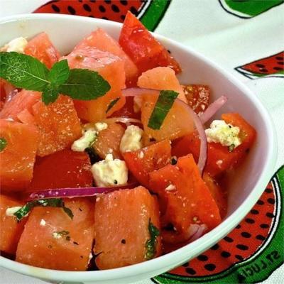 Tomaten-Wassermelonensalat