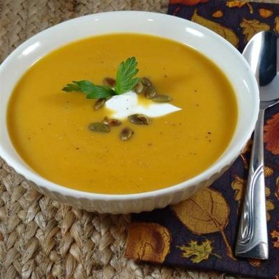 Butternusskürbis und Apfelweinsuppe