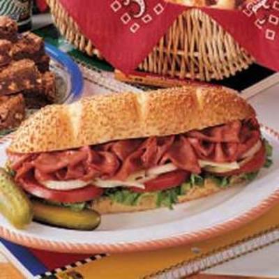 heiße Schinken-Hoagies