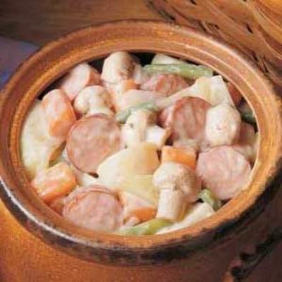 Wurst- und Pilzeintopf