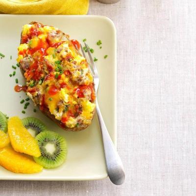 zweimal gebackene Frühstückskartoffel