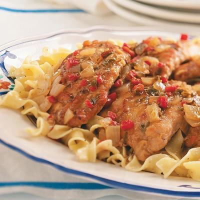 Schweinefleisch Scallopini mit Balsamico-Sauce