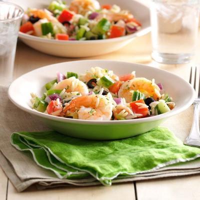 Knoblauchgarnelen-Orzo-Salat