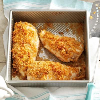 knuspriges Zwiebelhähnchen
