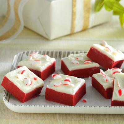roter Samt Candy Cane Fudge