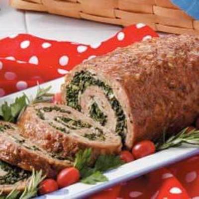 Putenbrötchen mit Spinatfüllung