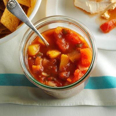 langsam gekochte Pfirsichsalsa