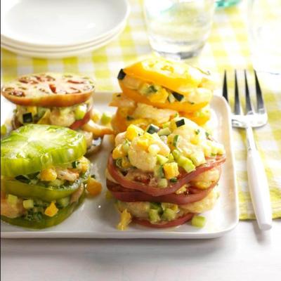 Curry-Garnelen gefüllte Tomaten