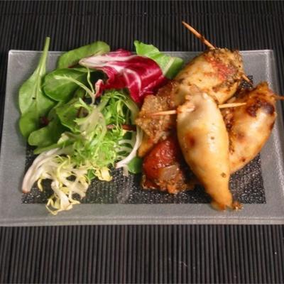 würzig gefüllter Tintenfisch