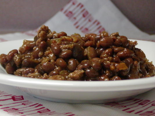 Badazz Baked Beans, Rindfleisch und Speck