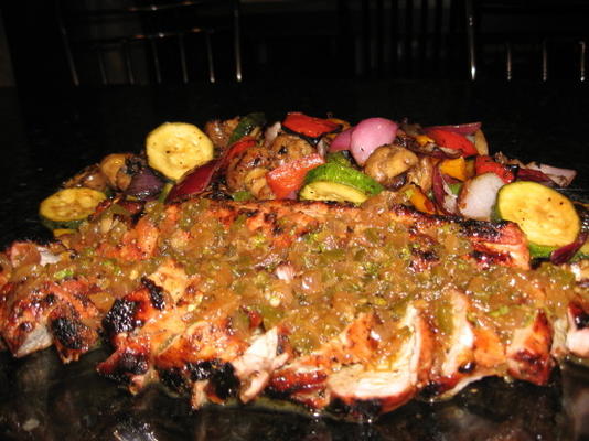 Schweinefilet rodriguez mit Guavenglasur und orangefarbenen Habaneros