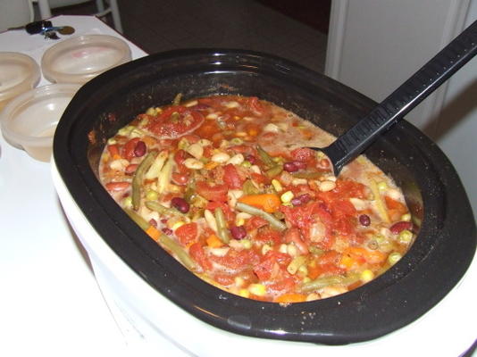 Cheryls würzige Suppe mit Tomaten, Bohnen und Gemüse - Topftopf
