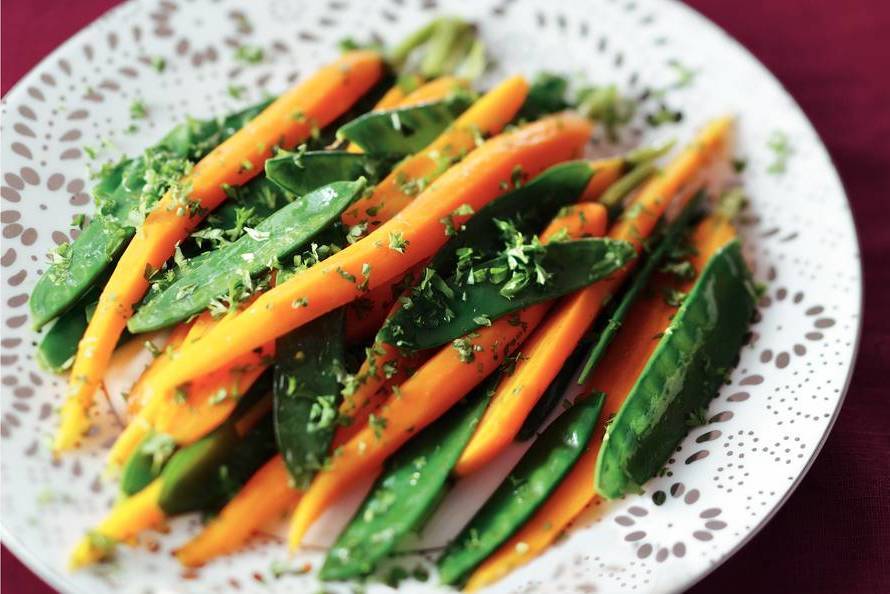 Erbsen und Karotten mit Balsamico-Essig - Tag Rezepte